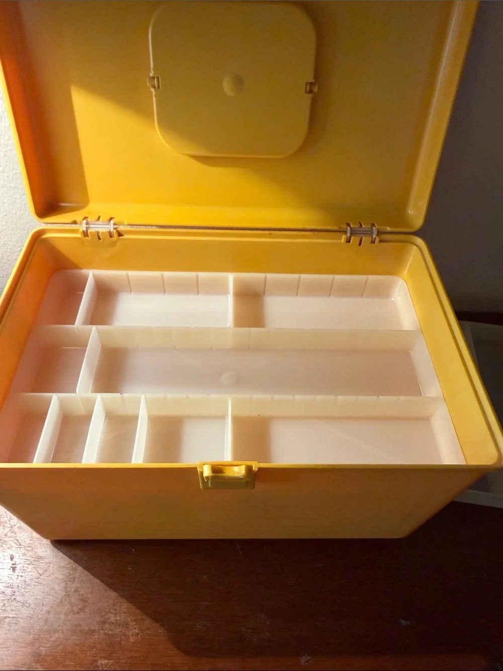 Vintage Yellow Sewing Box